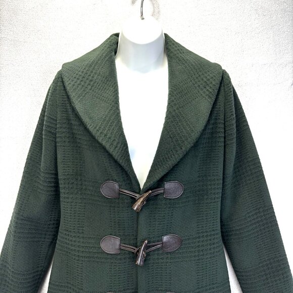 Gray Aspen Soft Toggle Jacket Womens Size 2 Green Fuzzy Lined Coat Holiday EUC - Picture 3 of 12